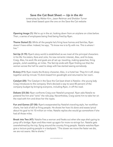 Beat Sheet Examples 的图像结果