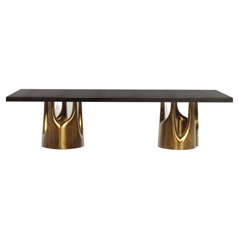 Shagreen Breakfast Table with Bronze-Patina Brass Accents by R&Y ...