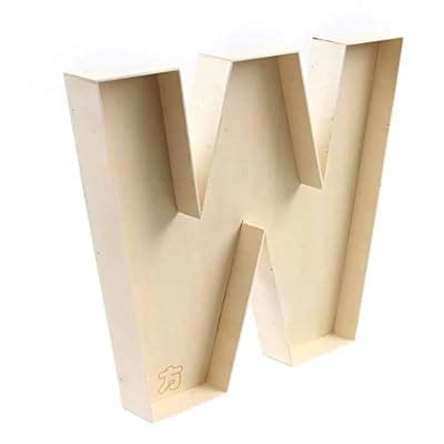 FNB Handmade Unfinished Wooden fillable Letter W, India | Ubuy