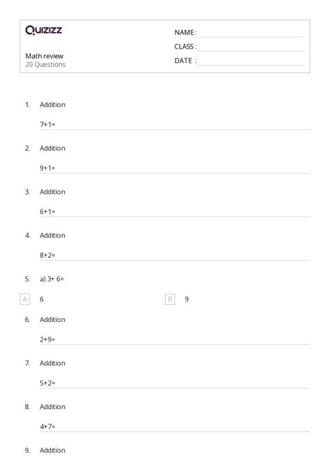Printable Addition and Patterns of One More Worksheets | Quizizz