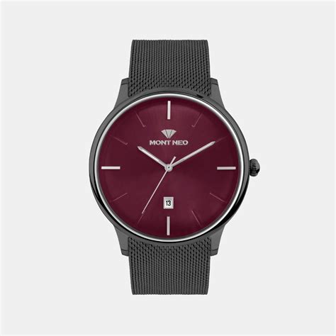 Men Quartz Red Dial Analog Mesh Watch G1052E-B4412 – Mont Neo