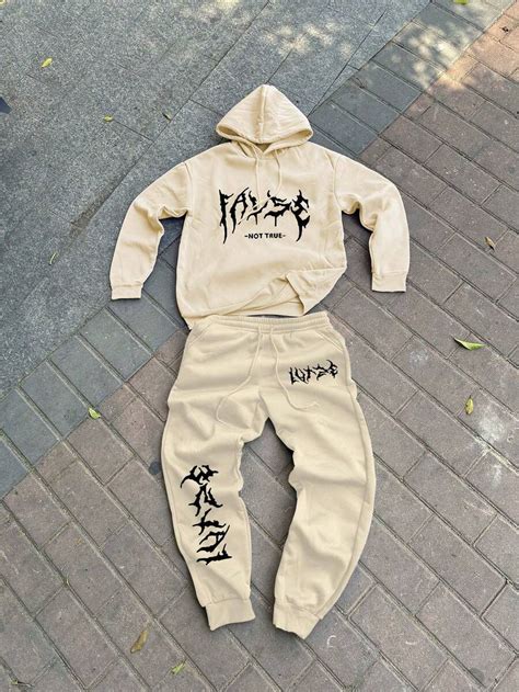 Manfinity EMRG 2pcs Men's Casual Fashion Street Letter Print Drawstring ...