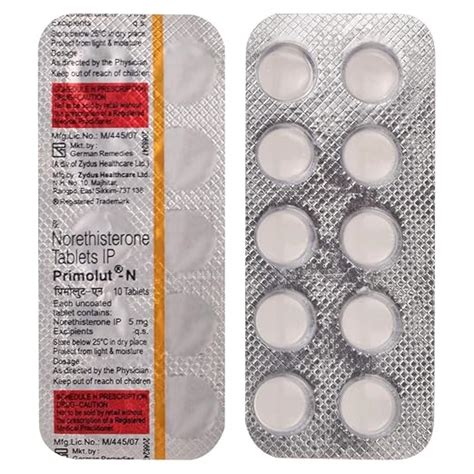 Primolut-N - Strip of 10 Tablets : Amazon.in: Health & Personal Care