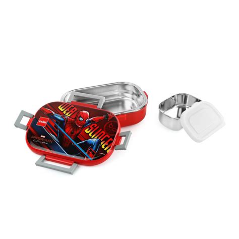 Buy Cello Feast Deluxe Lunch Box with Inner Steel, Spider Man Design ...
