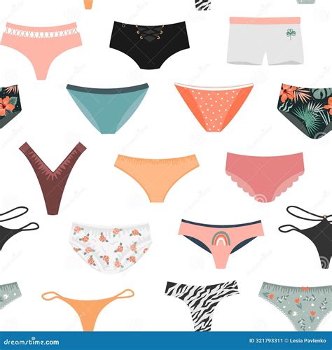 Cute Women Panties Seamless Pattern. Underwear Background Stock Vector ...
