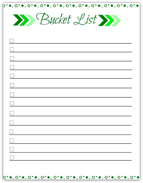 Cute Printable Bucket List Template - Printable New Year Banners