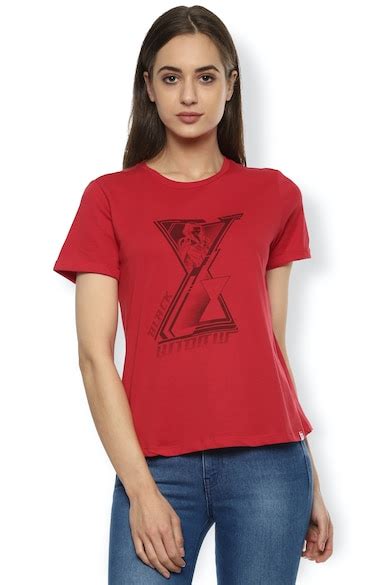 Buy Women Red Graphic Print Casual Round Neck T-shirt Online - 614036 ...