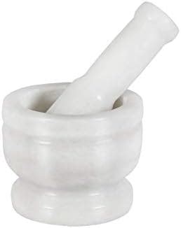 Buy KLEO 2.75" Diameter White Marble Stone Mortar and Pestle Set Spice ...