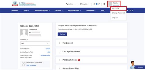 My Bank Account User Manual | Income Tax Department