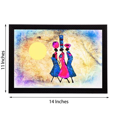 Tribal Women Abstract Satin Matt Texture UV Art Painting - eCraftIndia ...