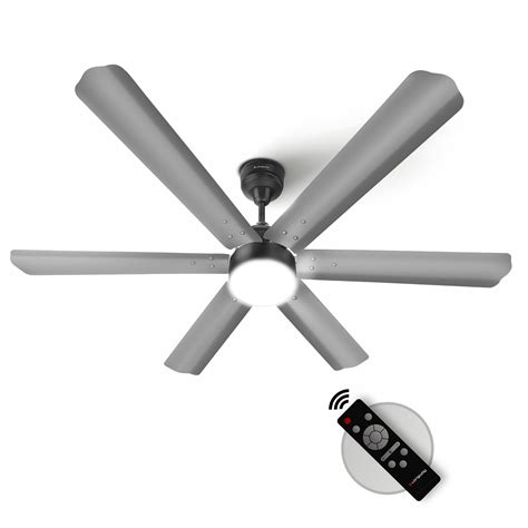 Buy Steel Gray Ceiling Fan with LED Light & Remote Control – Longway India