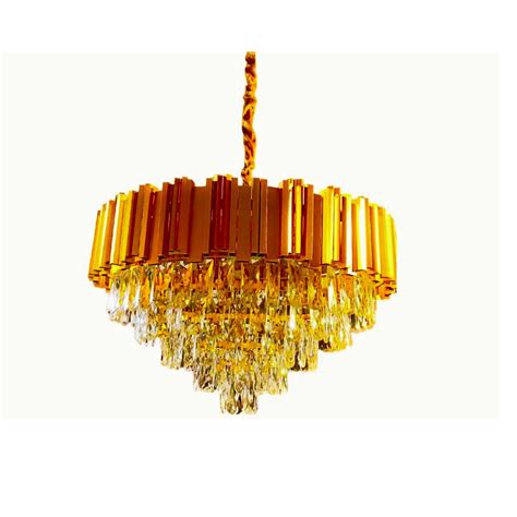 Hdc 600mm Golden Modern 3-Tier Crystal Chandelier - Luxury Ceiling Pen