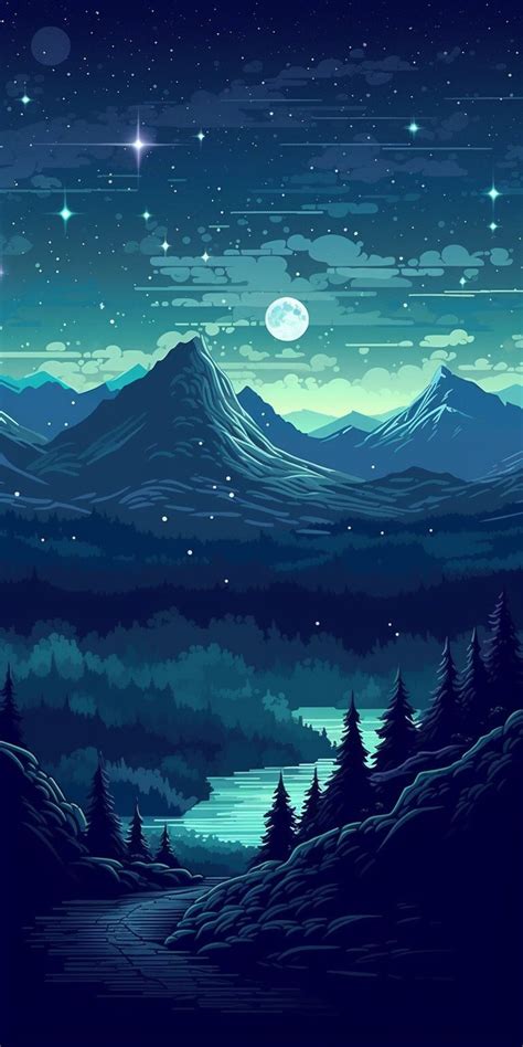 Pixel Art Mountain Phone Backgrounds: Japan Style (digital Download) - Etsy