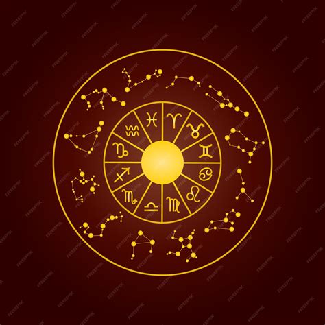 Premium Vector | Astrology wheel zodiac signs