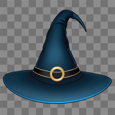 Witch blue hat isolated on a transparent background | Premium AI ...