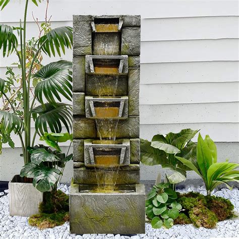Amazon.com: SERBILHOME 41.14'' Tall Floor Outdoor Fountains and ...
