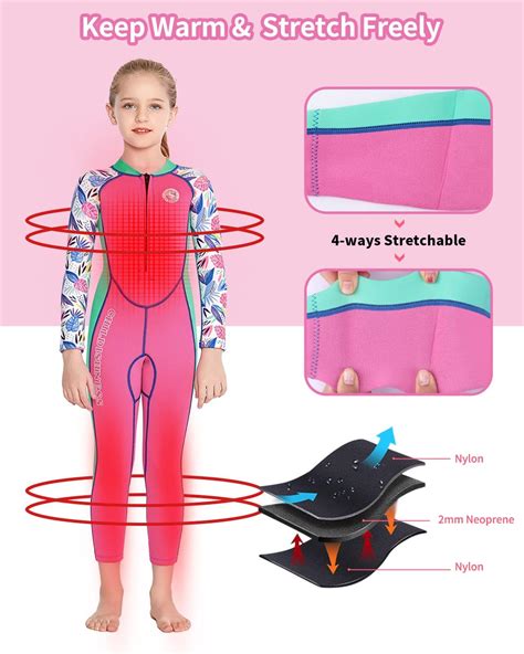 Gogokids Girls Wetsuit Long Sleeves Swimsuit - 2mm | Ubuy India