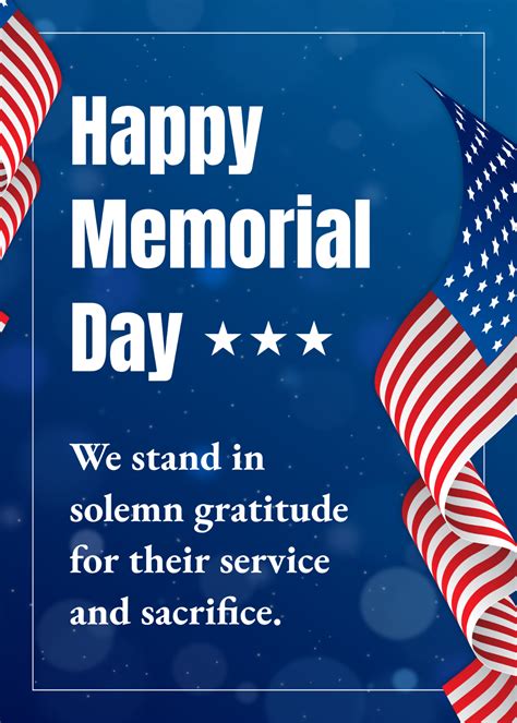 Free Happy Memorial Day Message Template to Edit Online