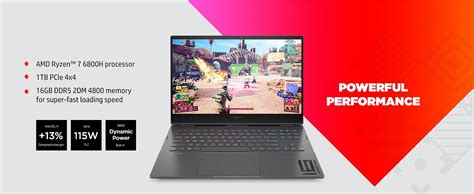HP Omen AMD Ryzen 7-6800H 16.1 inch(40.9cm) FHD Gaming Laptop (16GB RAM ...
