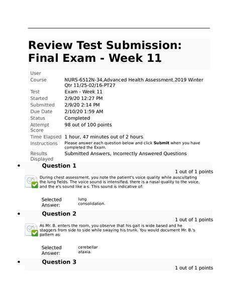 6512 Review Test Submission Final Exam Week 11 – Scholarfriends ...