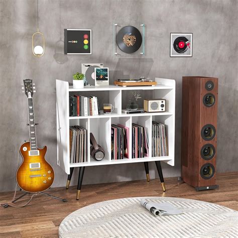 Amazon.com: LABROSKIA White Record Player Stand: Vinyl Record Player ...