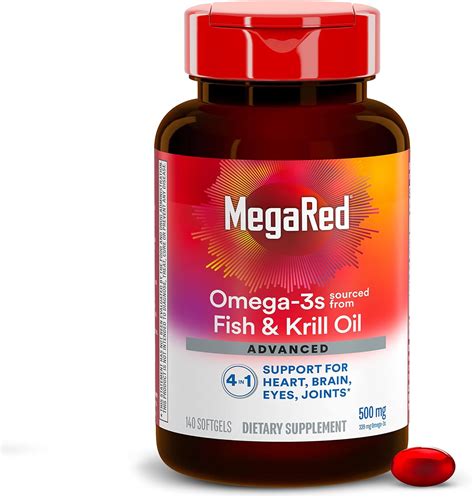 Amazon.com: MegaRed Omega 3 Fish Oil Supplement + Krill Oil 500mg ...