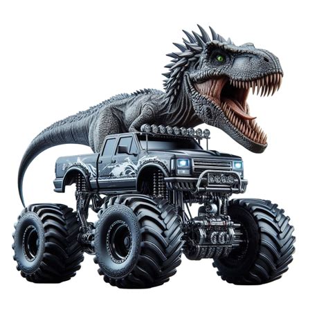 31 T-rex Dinosaur Riding a Monster Truck PNG Clipart Sublimation Design, Monster Truck Png ...