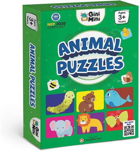 Buy Frank Animals Puzzles - A Set of 6 Two-Piece Shaped Jigsaw Puzzle ...