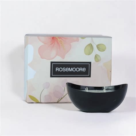 Rosemoore Scented Premium Metal Large Bowl Candle Black - Pacific Ocean ...
