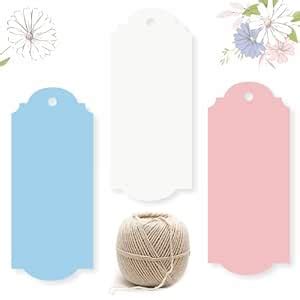 150 Gift Tags in Pastel Colours. 50 Pink 50 Blue 50 White. Note Cards ...