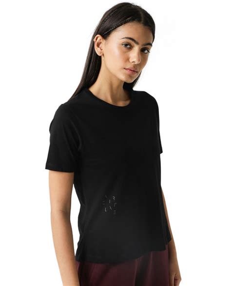 Rareism Women's Light Weight High Stretch 180 Gsm Cotton Crew Neck Pla