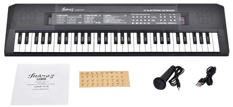 Juarez Junior 61 Keys Electronic Keyboard with Microphone, USB Power ...