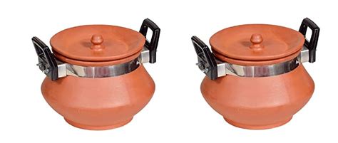 Buy All Desi Glazed terracotta Clay Round Pahal Handi Mitti Pot Hand ...