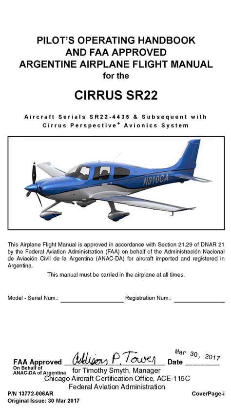 Cirrus SR20 Pilot's Operating Handbook and Flight Manual 2013 PDF