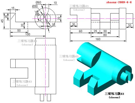 AutoCAD教程：将三维实体转为三视图 - PS教程网