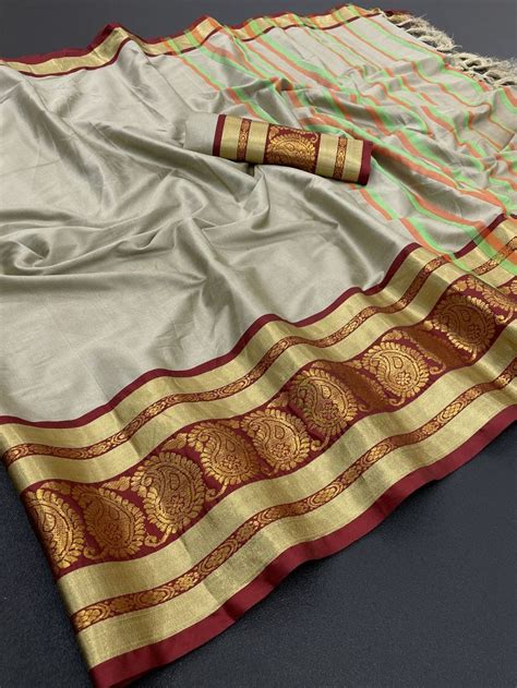 Mango Border 1 Festive Wear Cotton Silk Saree