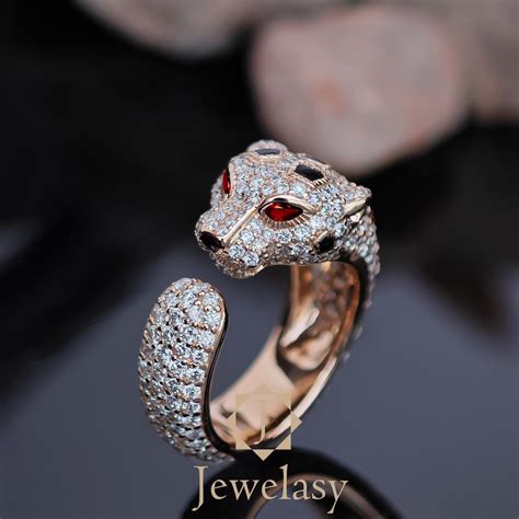 Buy Panther Ring, 18k Gold Statement Ring, Lab Grown Diamond Ring, Pave ...
