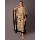 Off White Black Hand Block Printed Cotton Dress