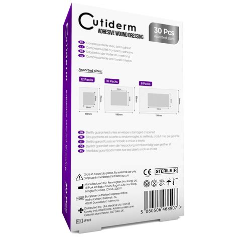 Pack of 30 Cutiderm Assorted Adhesive Sterile Wound Dressings Suitable ...