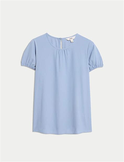 Buy Regular Fit Puff Sleeve Top at Marks & Spencer
