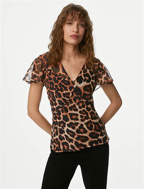 Buy Animal Print V-Neck Top at Marks & Spencer