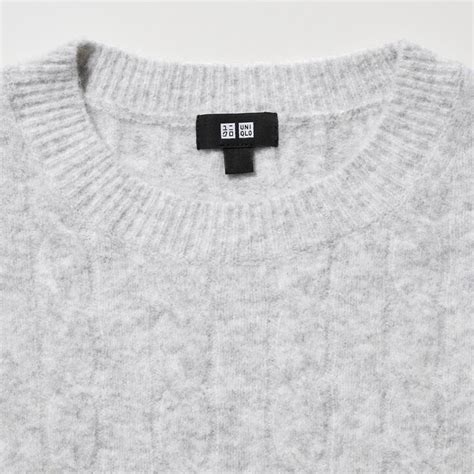 Uniqlo Soufflé Yarn Cable Knit Crew Neck Jumper Sale Cheap - Uniqlo Men ...