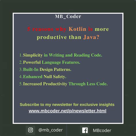 5 reasons why Kotlin is more productive than Java? : r/mb_coder - why kotlin is better than java