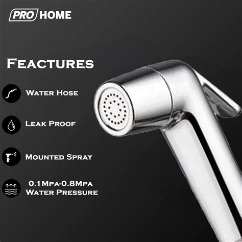 IRISH Modern Health Faucet Set with 1m Braided Hose & Wall Mount Hook ...