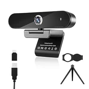 Nisheng 4K Webcam, Autofocus Webcam 4K with Privacy Cover and Tripod ...
