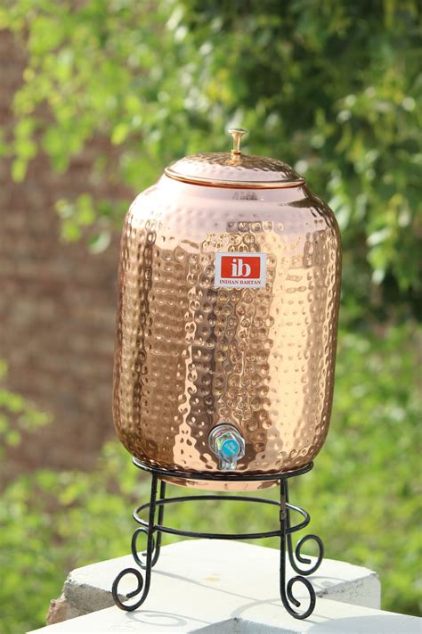 Copper Water Dispenser Hammered – Indian Bartan