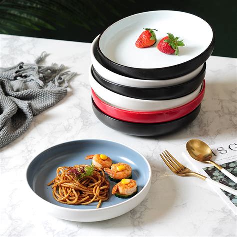 Colourful Ceramic Plates Online - Premium Pasta Plate | Nestasia
