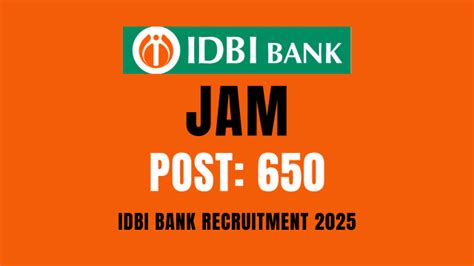 IDBI Bank JAM Recruitment 2025: Apply Online for 650 Junior Assistant ...