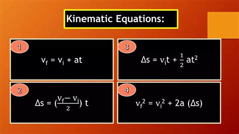 Kinematic equations | PPTX