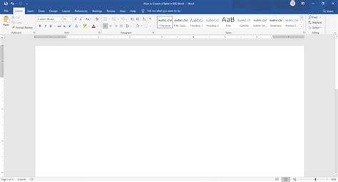 How to Draw Table in MS Word Before Writing 的图像结果